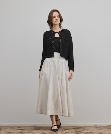 ラメドットタフタジャガードスカート