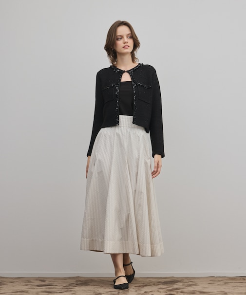 ラメドットタフタジャガードスカート