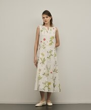 カットワークプリントワンピース