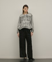 ペプラムデニムジャケット