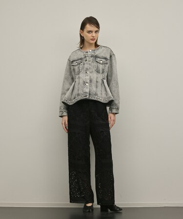 ペプラムデニムジャケット