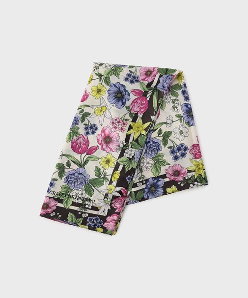 フラワーシルクスカーフ