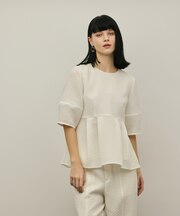 オーガンジージャガードトップ