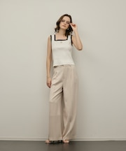 バイカラーリブニットノースリーブ