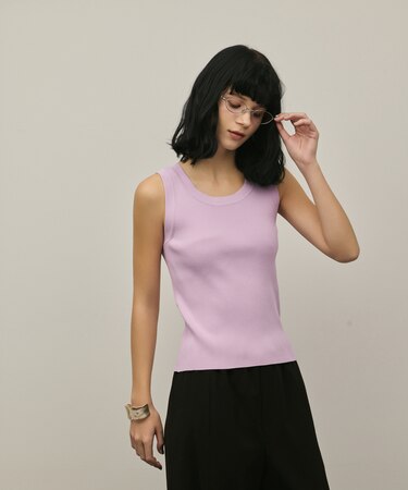 リブニットタンクトップ