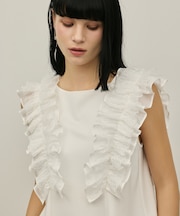 フリル切替カットトップ