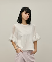 シフォンスリーブカットトップ