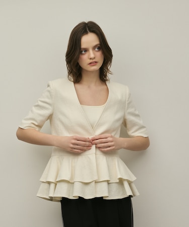 ペプラムツイードジャケット