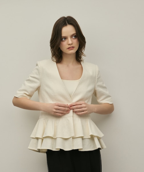 ペプラムツイードジャケット