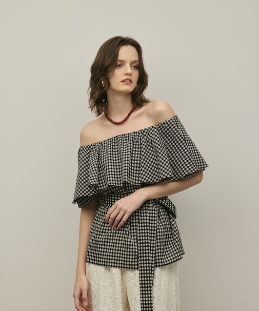 【スタイリスト木津明子さんインスタライブ紹介】チェックケープブラウス