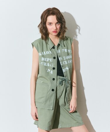 ヘリンボーンツイルジレ