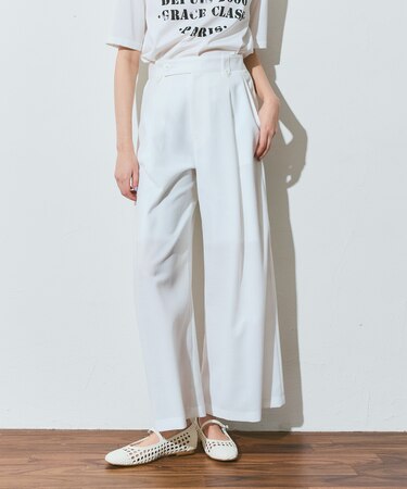 リネンタッチタックパンツ