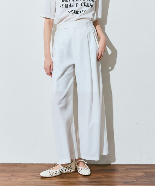 リネンタッチタックパンツ