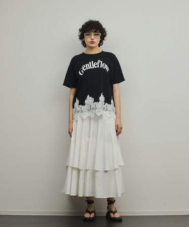 レースヘムロゴTシャツ