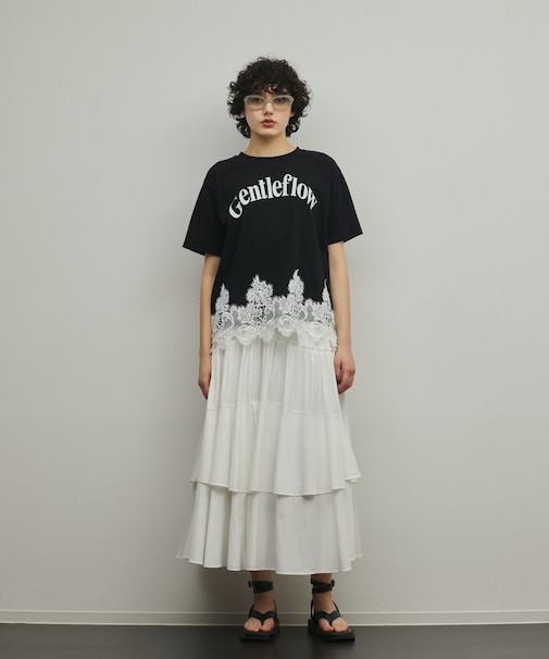 レースヘムロゴTシャツ