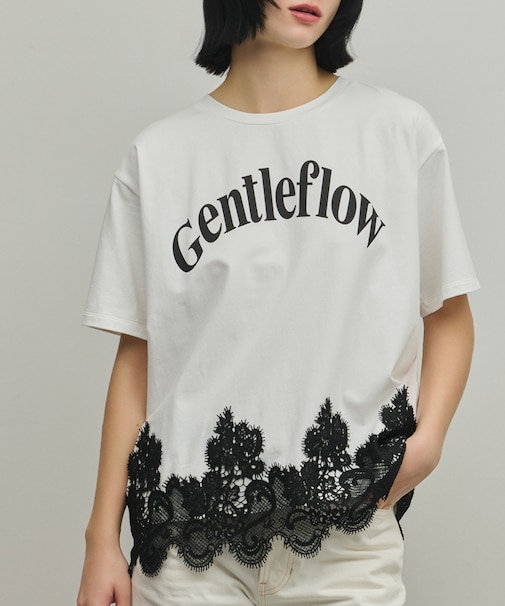 レースヘムロゴTシャツ