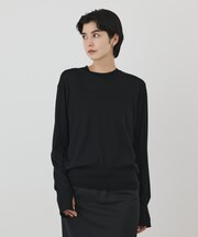 ウールシルククルーニットトップス