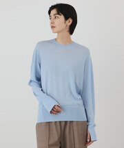 ウールシルククルーニットトップス