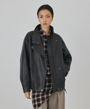 フェイクレザーブルゾン