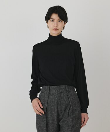 カシミヤ混ニットトップ