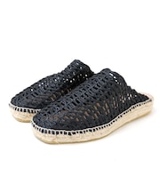 【gaimo/ガイモ】スクエアラフィアミュール[Esmeralda/エスメラルダ 靴]