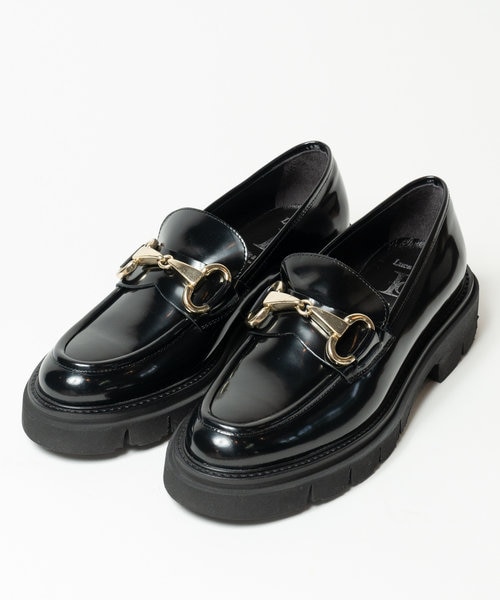 美品 ルカ グロッシ ブラック 厚底 ビットローファー 37 LucaGrossi/ルカグロッシ】厚底ビットローファー｜エスメラルダ