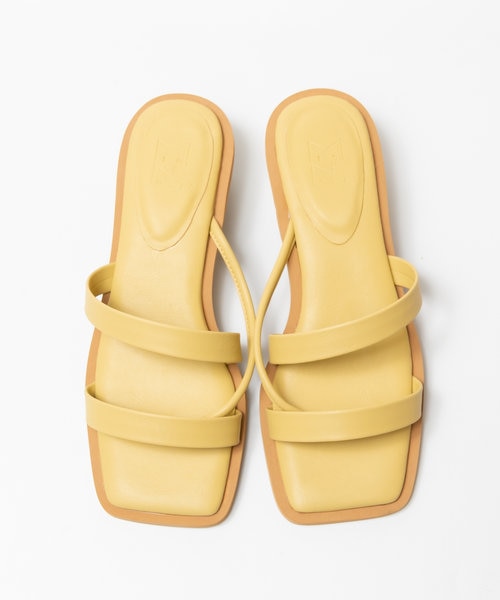 VINILO/ヴィニーロ】スエードフリンジバックルスライドサンダル