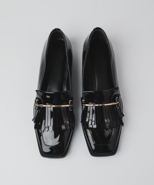 【美品】 インター ショシュール ローファー エナメル キルトローファー インターショシュール INTER-CHAUSSURES ラウンドトウエナメル