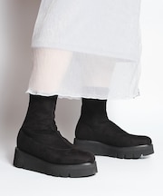 【LucaGrossi/ルカグロッシ】厚底ストレッチショートブーツ/4507T-VA