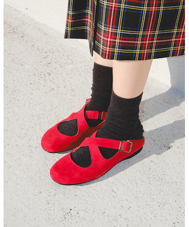 【BONTRE/ボントレ】スエードクロスバブーシュ/50303-VA