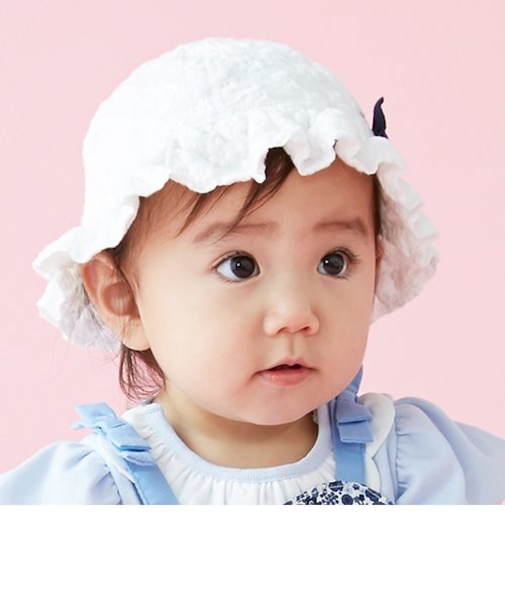 ベビーフリル帽子_UVカット