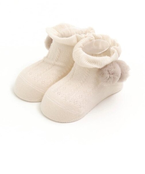 チュールポンポンベビーソックス