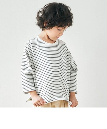 WEB限定  サイドスリットボーダーTシャツ