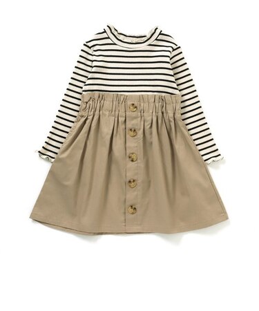 フロントボタンドッキングワンピース