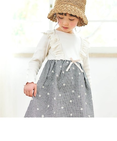 花柄ドッキングワンピース