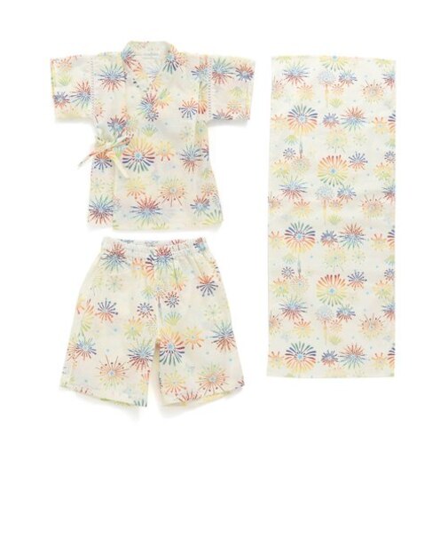 グローインザダーク　花火柄甚平　手ぬぐい付き