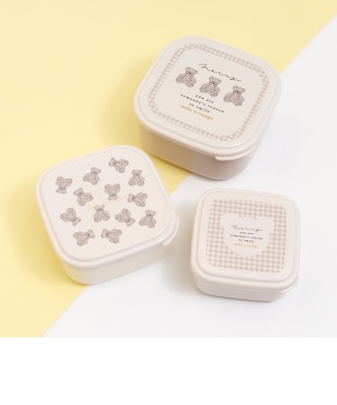 くま・さくらんぼ柄ランチボックス3個セット