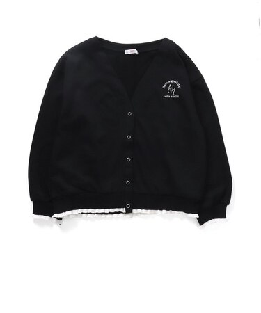 配色フリルリブカーデ