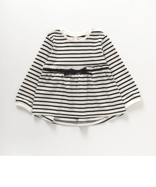 リボンボーダーペプラムTシャツ