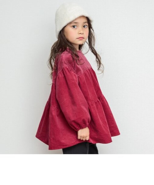 異素材切替ティアードチュニック