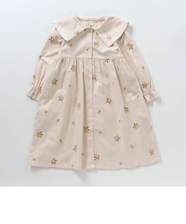 キンモクセイ・アジサイ刺繍ワンピース