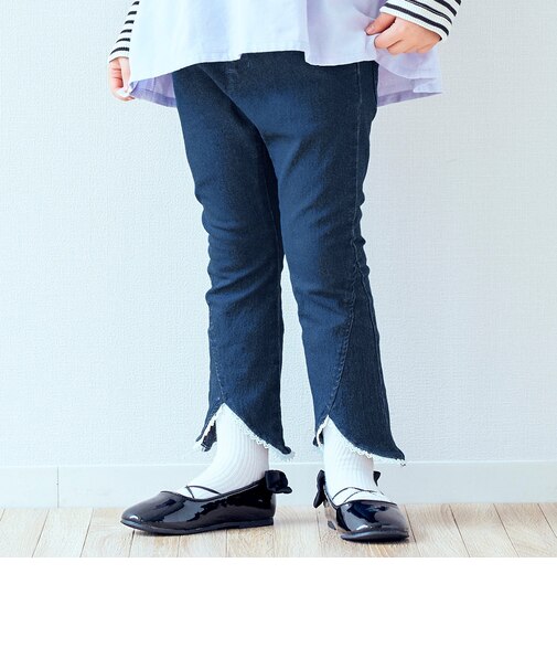 WEB限定  裾レースフレアパンツ