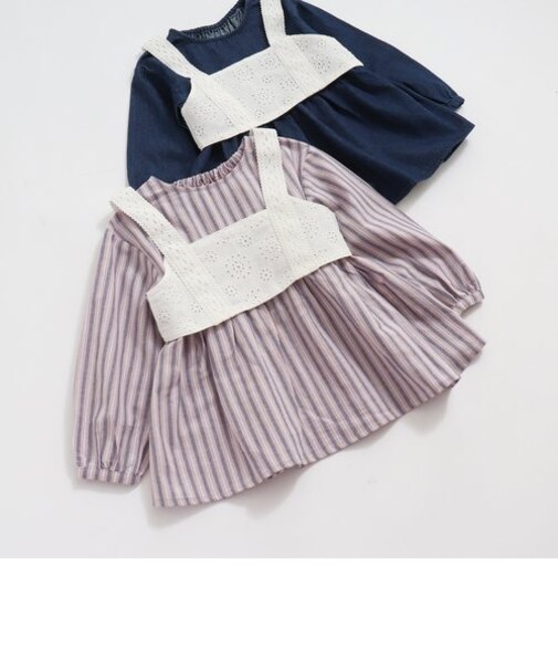 レースビスチェ付きチュニック