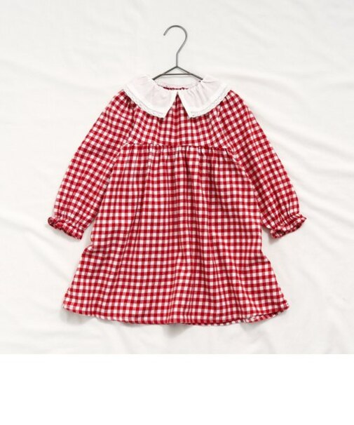 WEB限定  総柄衿付きワンピース