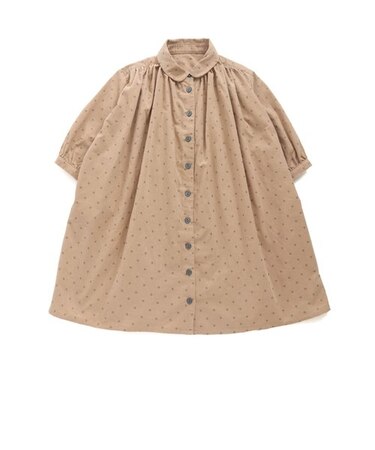 premier シャツコールたっぷりギャザーワンピース