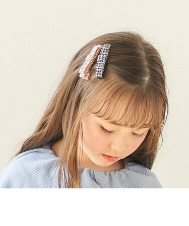 ツイードリボンヘアクリップセット