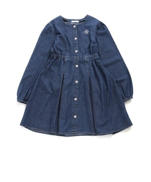 スクエアネック前ボタンワンピ