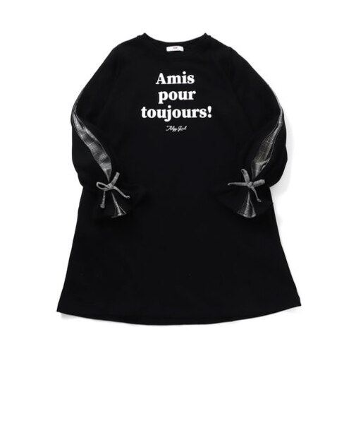 チェックスリーブAラインワンピ