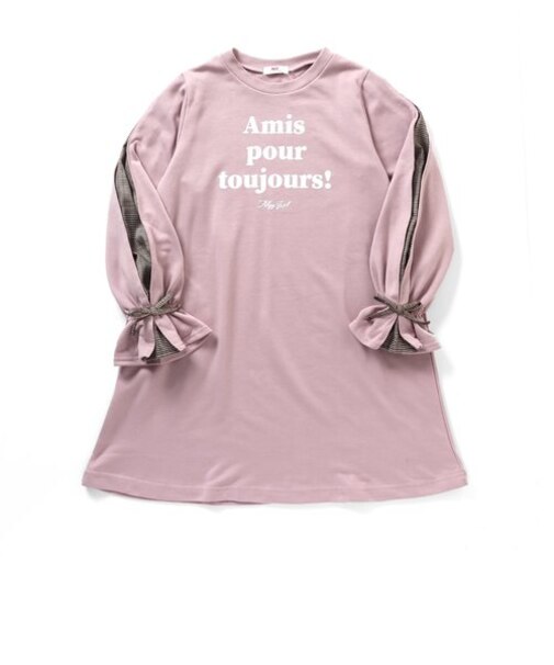 チェックスリーブAラインワンピ