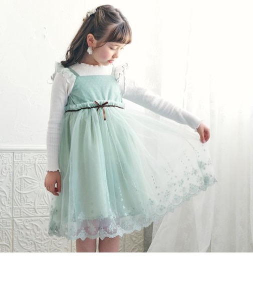 【リンク】チュールレースワンピース＿アプレレクールマシェリ